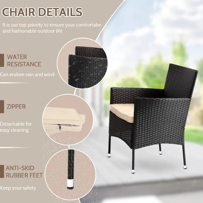 FDW Patio Furniture Set 4 Pieces Outdoor Rattan Chair Wicker Sofa Garden