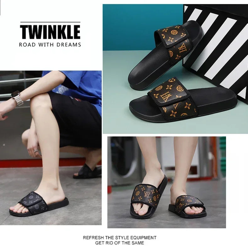 Men's Genuine Leather Sandals Comfortable Man Sandal House Slippers