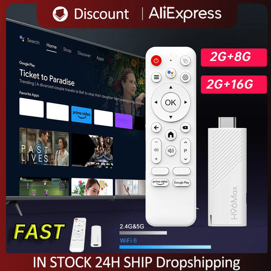 TV Stick Android 14.0 4K Set Top Box USB2.0 2GB 8GB/2GB 16GB