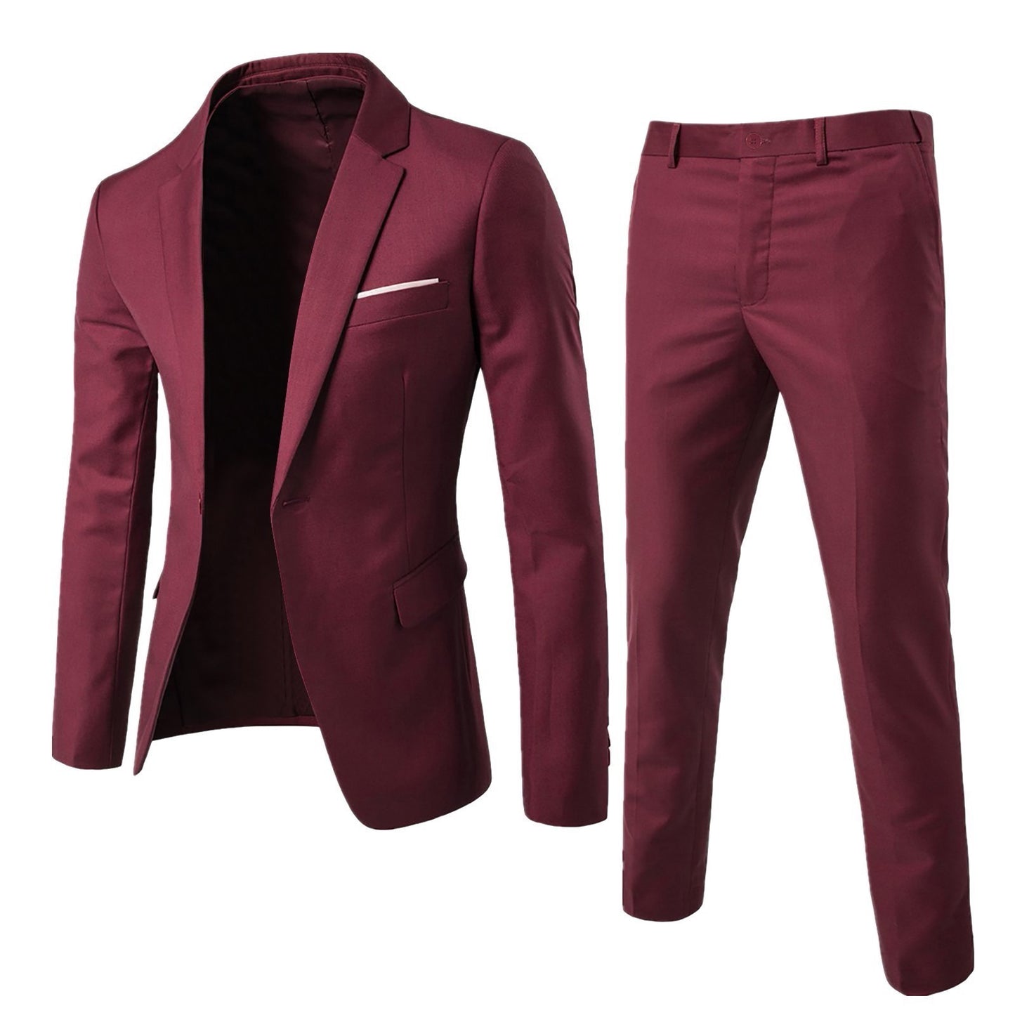 Fashion Slim Waist 2 Pieces Set Wedding Suits For Men Slim Suit Jacket Pant Vest Suit