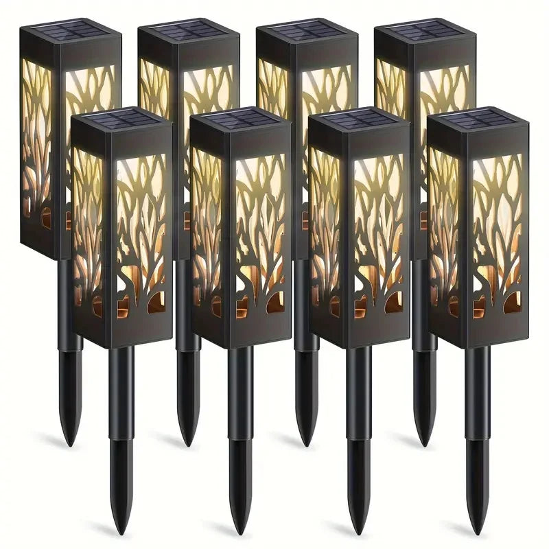 8 PACK Outdoor Upgraded Bright Solar Pathway Lights Bigger Size Decorative