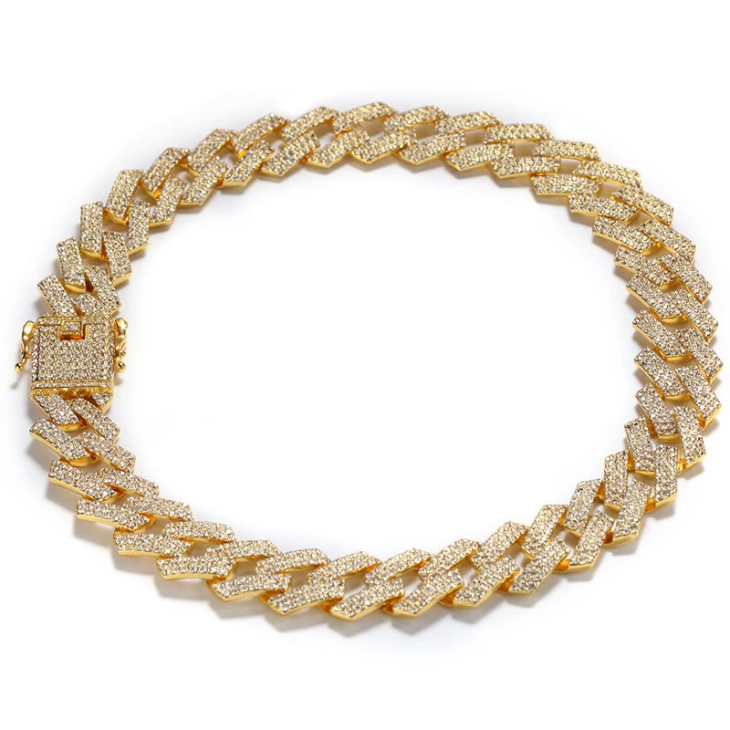 20mm Iced Out CZ Stone Men jewelry Hip Hop Micro Pave Cuban Link Chain High Quality