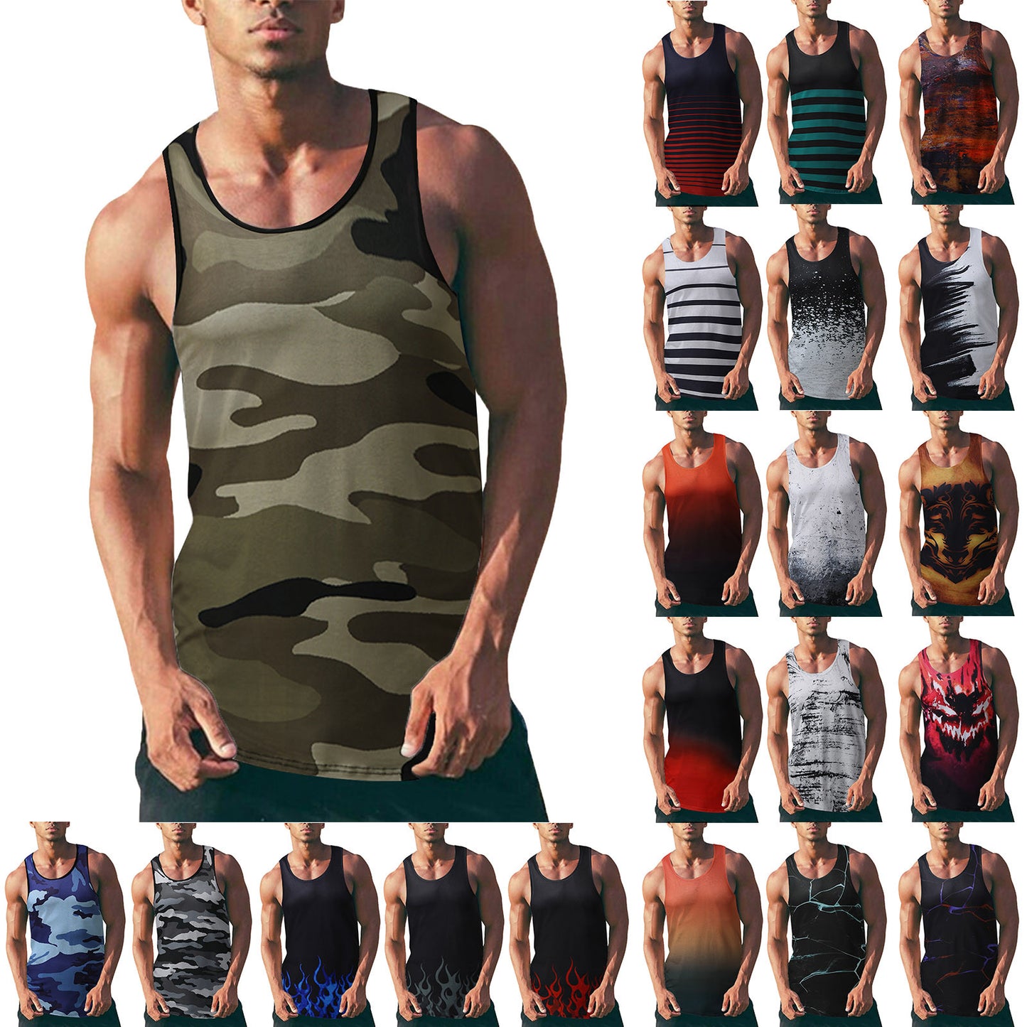 Sports Beach Vest Males Gym Clothing Bodybuilding Sleeveless Shirt