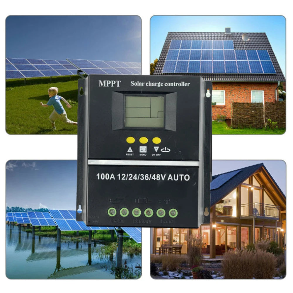 100A Solar Controller Voltage Automatic Identification LCD Display Off-grid System