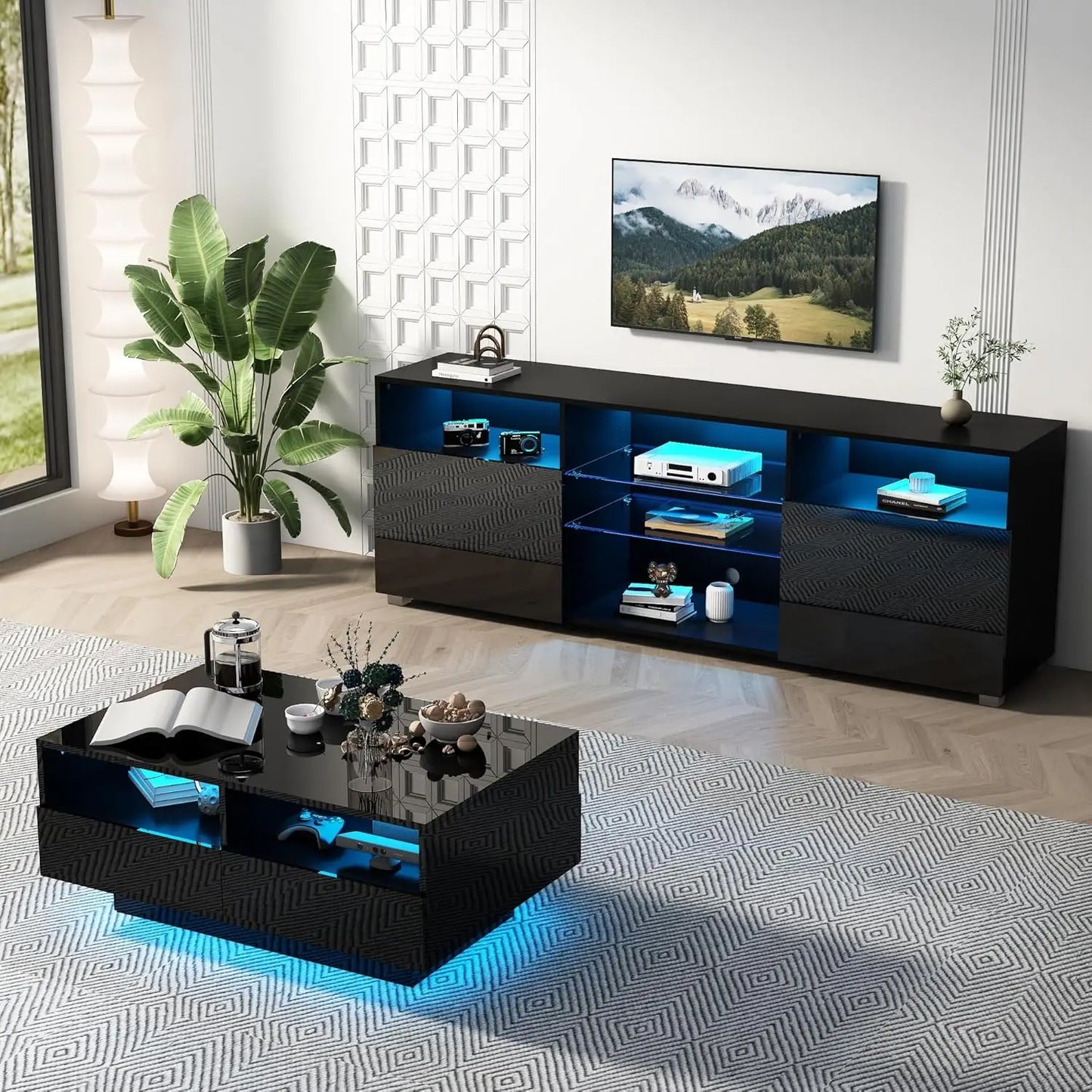 LED TV Stand for 60/65 inch TV Television Table Center Media Console