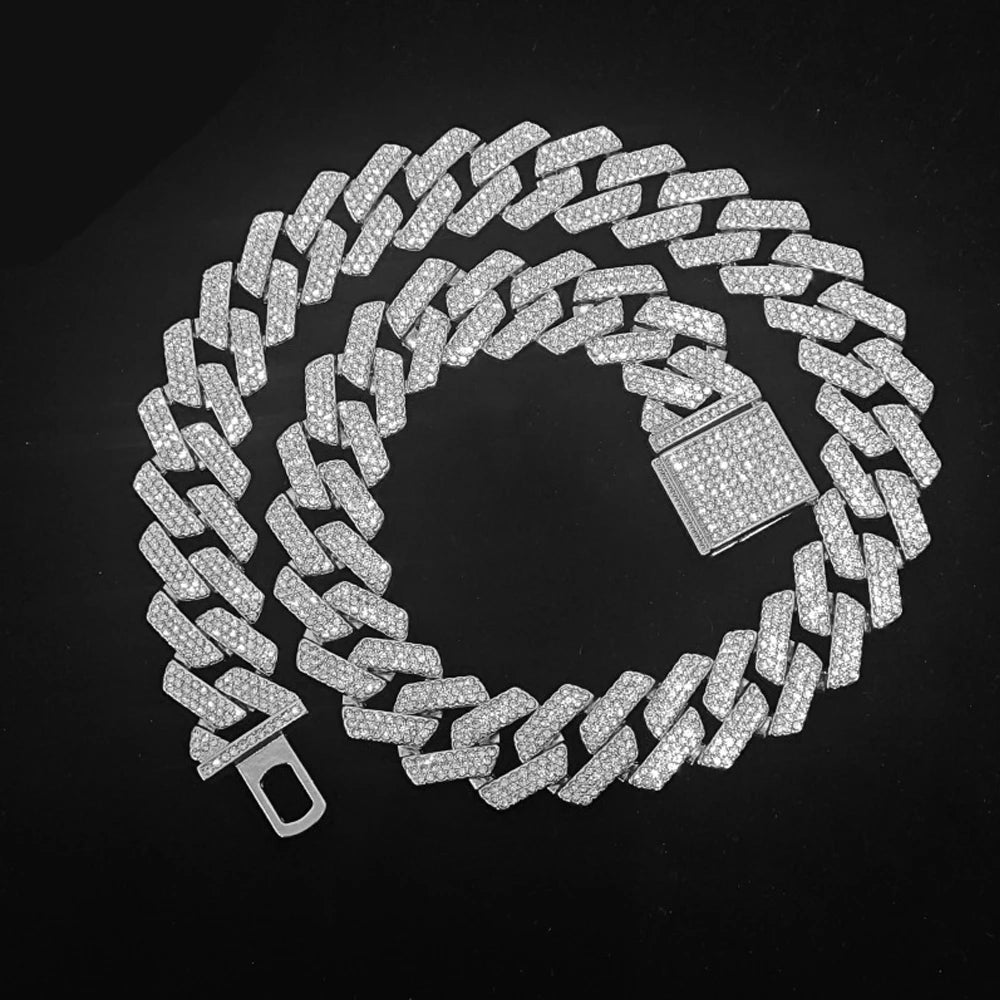 20mm Iced Out CZ Stone Men jewelry Hip Hop Micro Pave Cuban Link Chain High Quality
