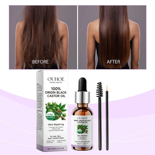 Black Castor Oil Essential Oil Makes Hair Smooth and Shiny. Multi-effect Care Essential