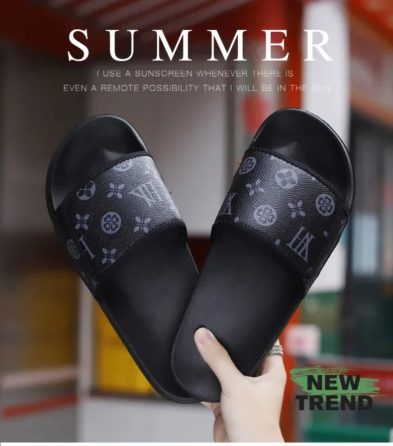 Men's Genuine Leather Sandals Comfortable Man Sandal House Slippers