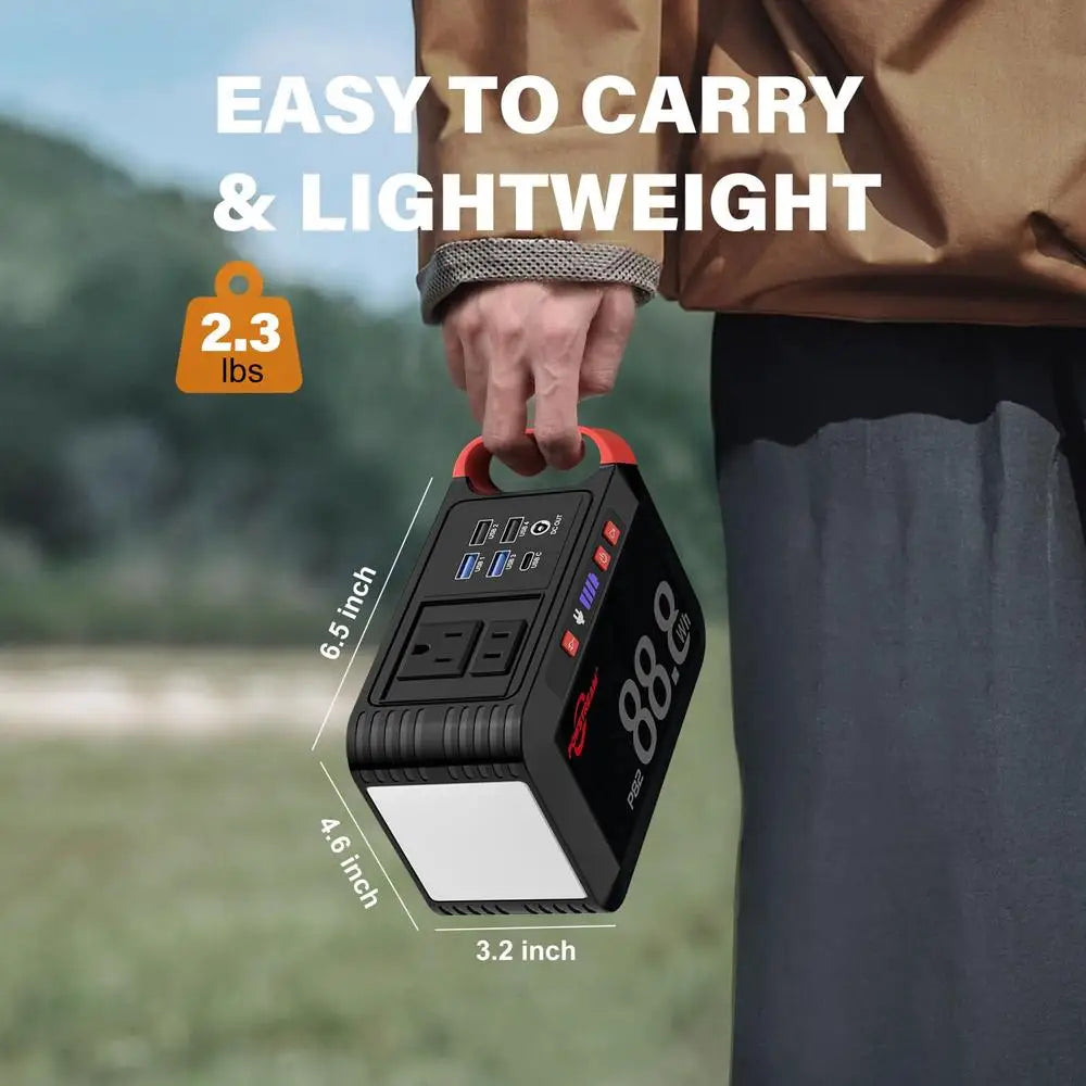 8-Port 88.8Wh Portable Power Station Solar Generator AC Outlet