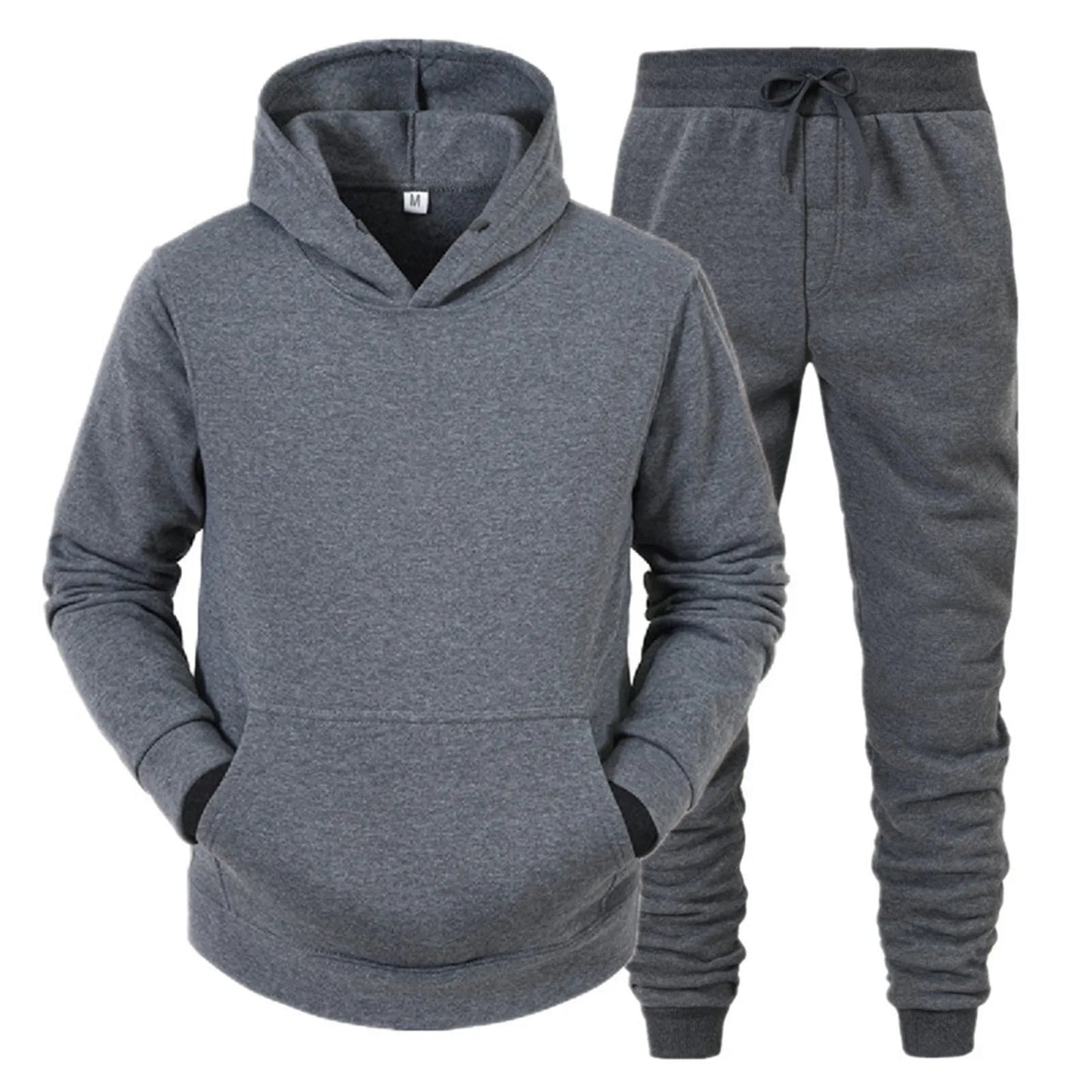 Spring Men's Tracksuit Fashion Leisure Solid Color Two Piece Sweatshirt&Sweatpants