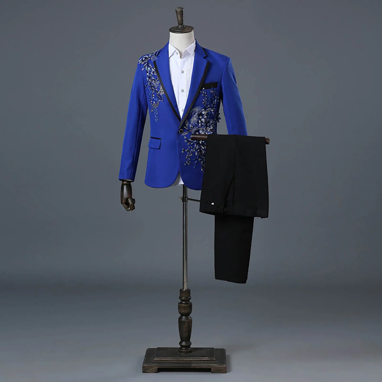 Wedding Party Host One Button Slim Gentleman Blazer Jackets+Pant Sets 2 Piece Set