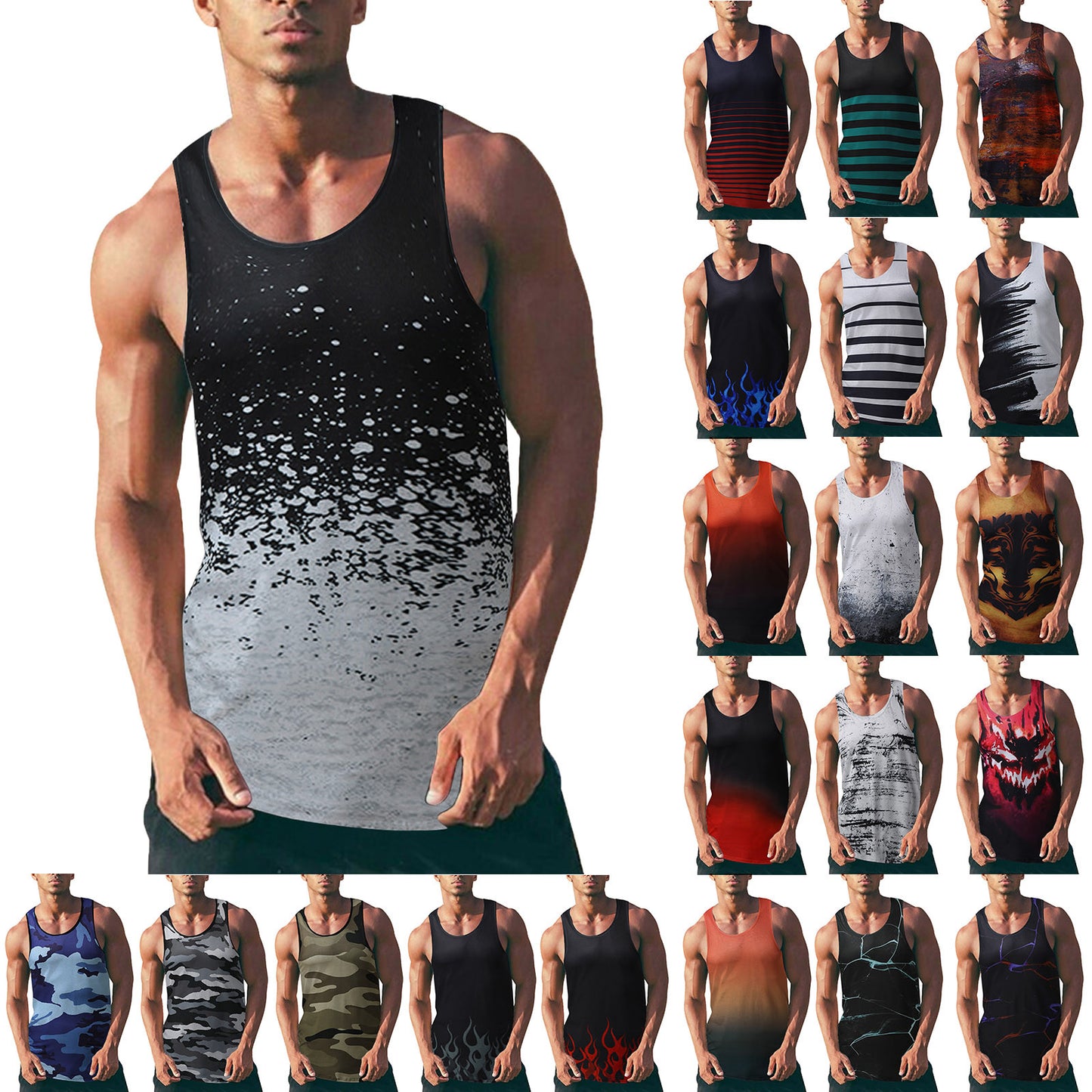 Sports Beach Vest Males Gym Clothing Bodybuilding Sleeveless Shirt