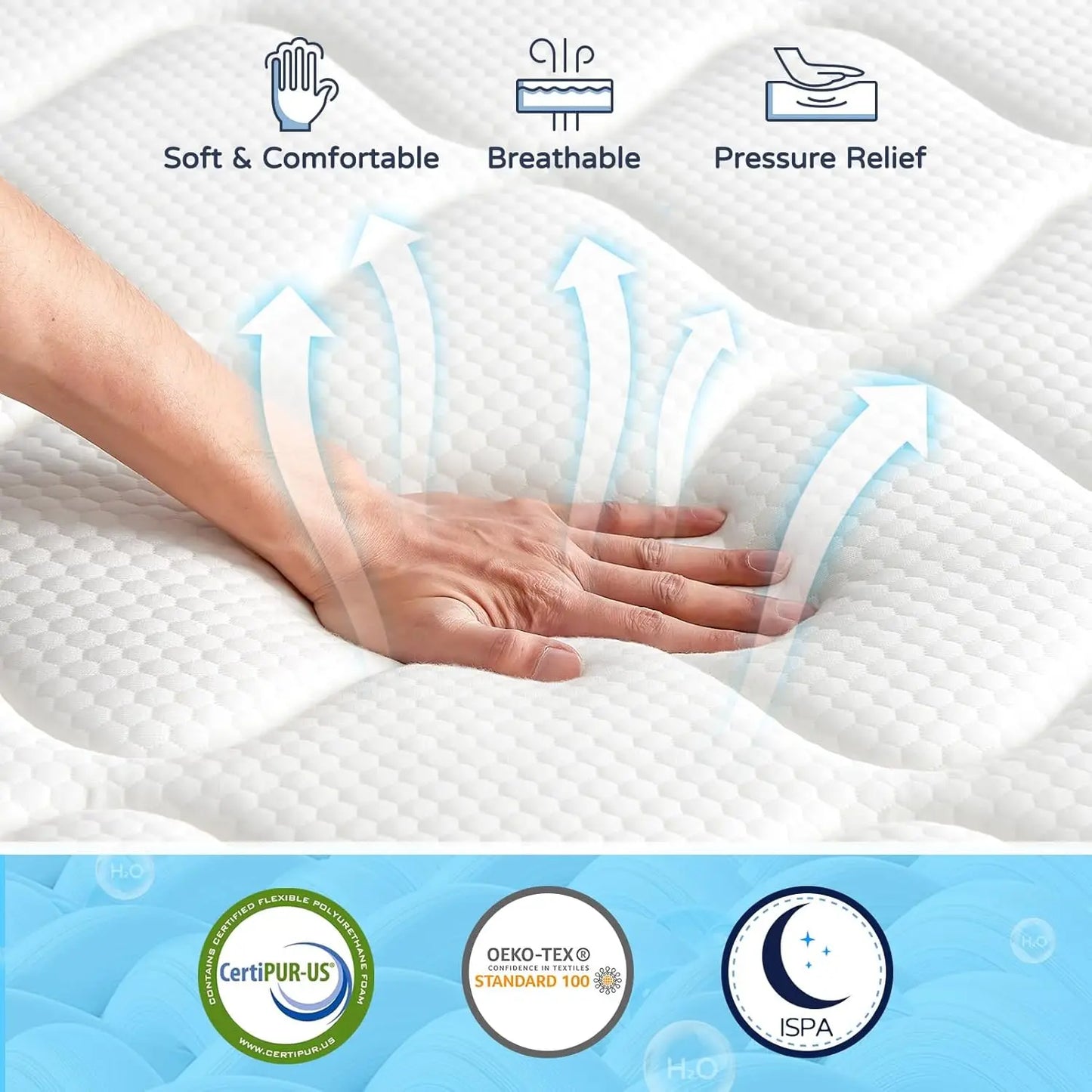 Queen Size Mattress 12 Inch - Upgrade Strengthen Memory Foam Hybrid Mattress with Motion