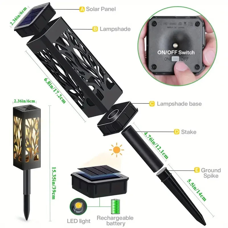 8 PACK Outdoor Upgraded Bright Solar Pathway Lights Bigger Size Decorative
