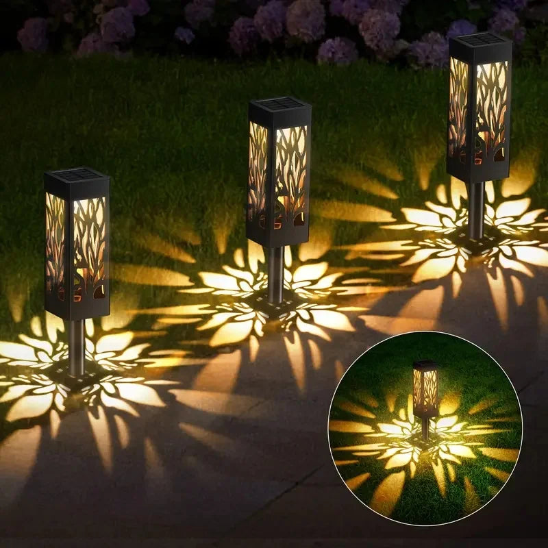 8 PACK Outdoor Upgraded Bright Solar Pathway Lights Bigger Size Decorative