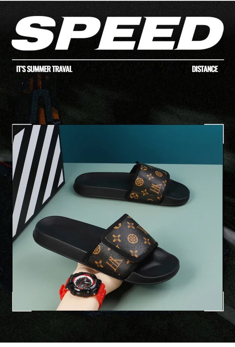 Men's Genuine Leather Sandals Comfortable Man Sandal House Slippers