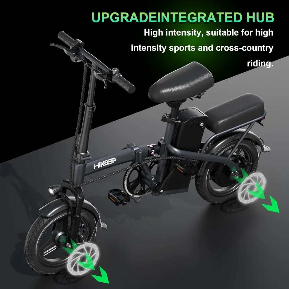 Folding Electric Bikes for Adults,14” Tire 22Mph 400W (Peak 600W)