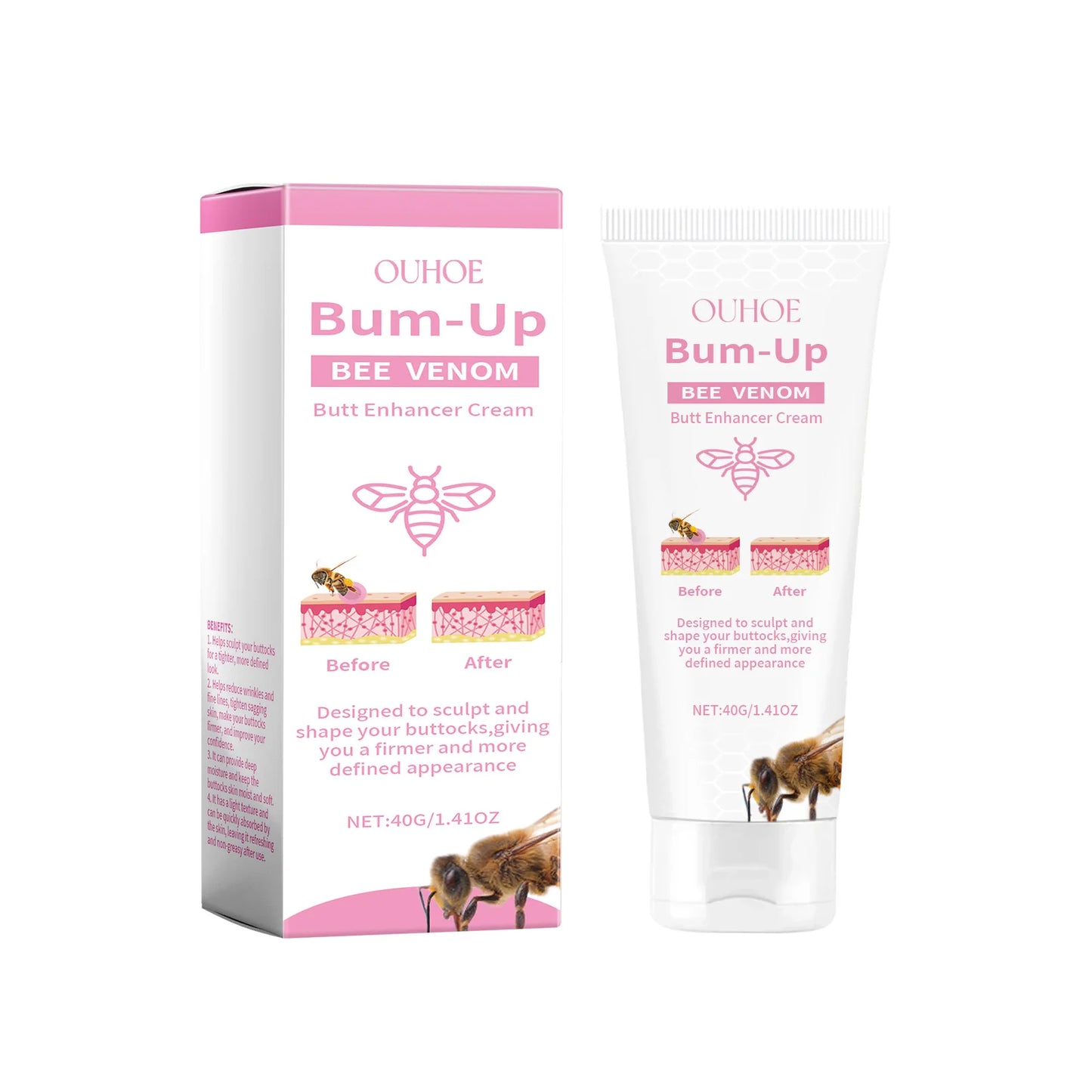 Bee Venom Butt Lift Cream Buttocks Firming and Shaping Sexy Body Massage Treatment