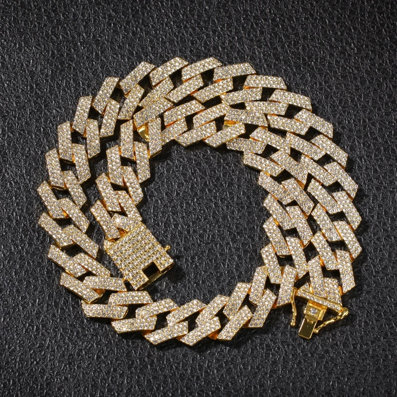 20mm Iced Out CZ Stone Men jewelry Hip Hop Micro Pave Cuban Link Chain High Quality