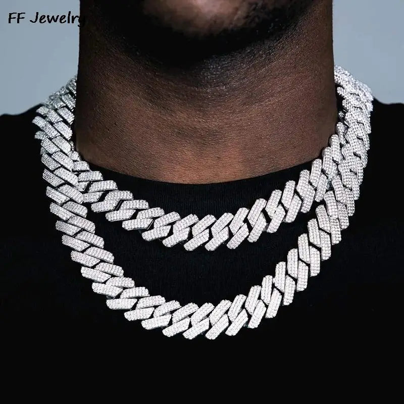 20mm Iced Out CZ Stone Men jewelry Hip Hop Micro Pave Cuban Link Chain High Quality