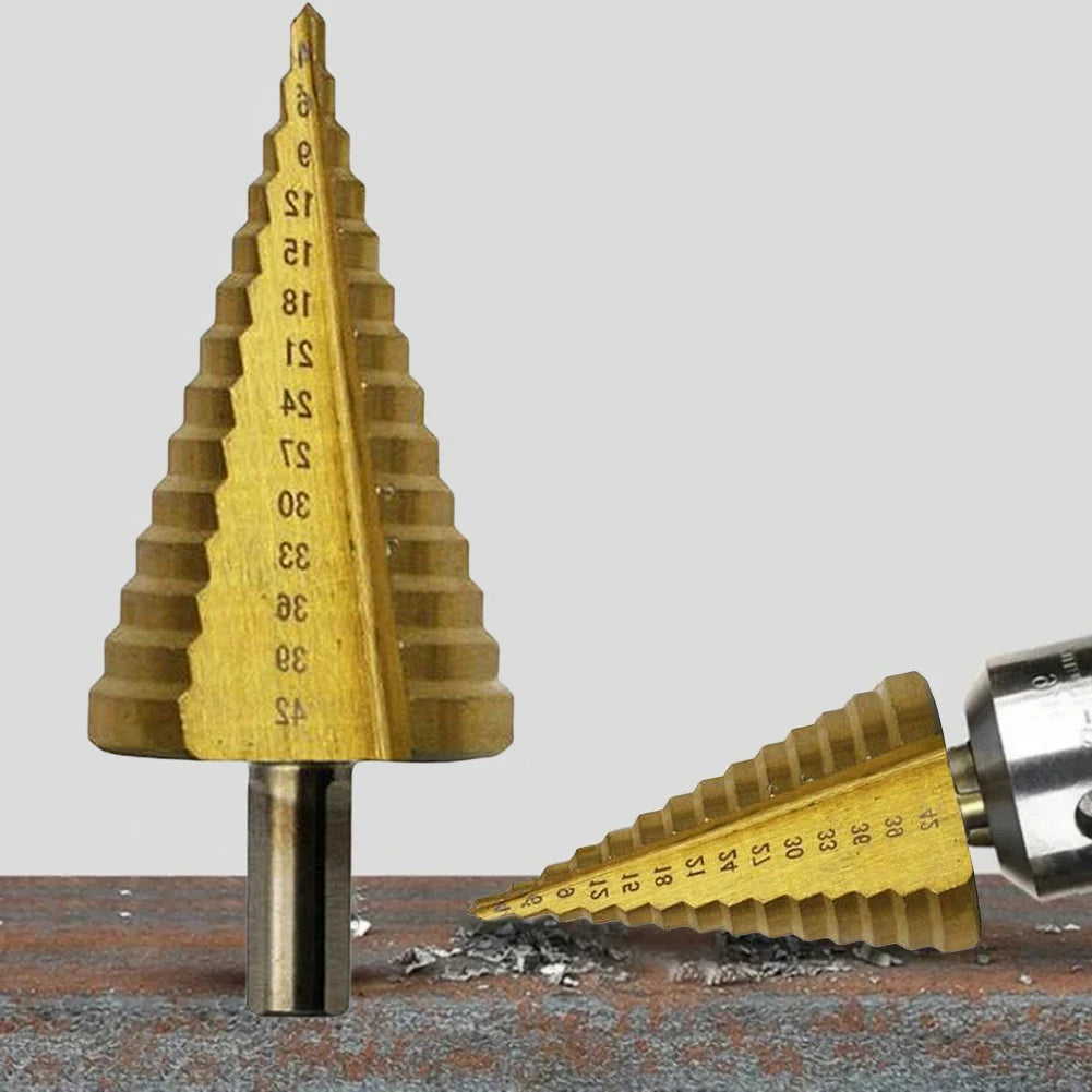 1Pcs 4-42 Mm Titanium Coated Step Drill Bit HSS Wood Metal High Speed