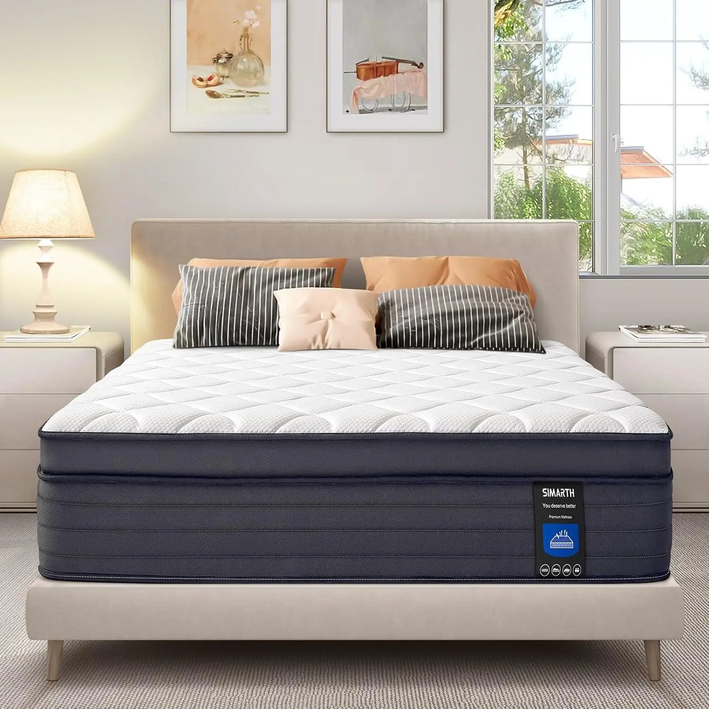 Queen Size Mattress 12 Inch - Upgrade Strengthen Memory Foam Hybrid Mattress with Motion
