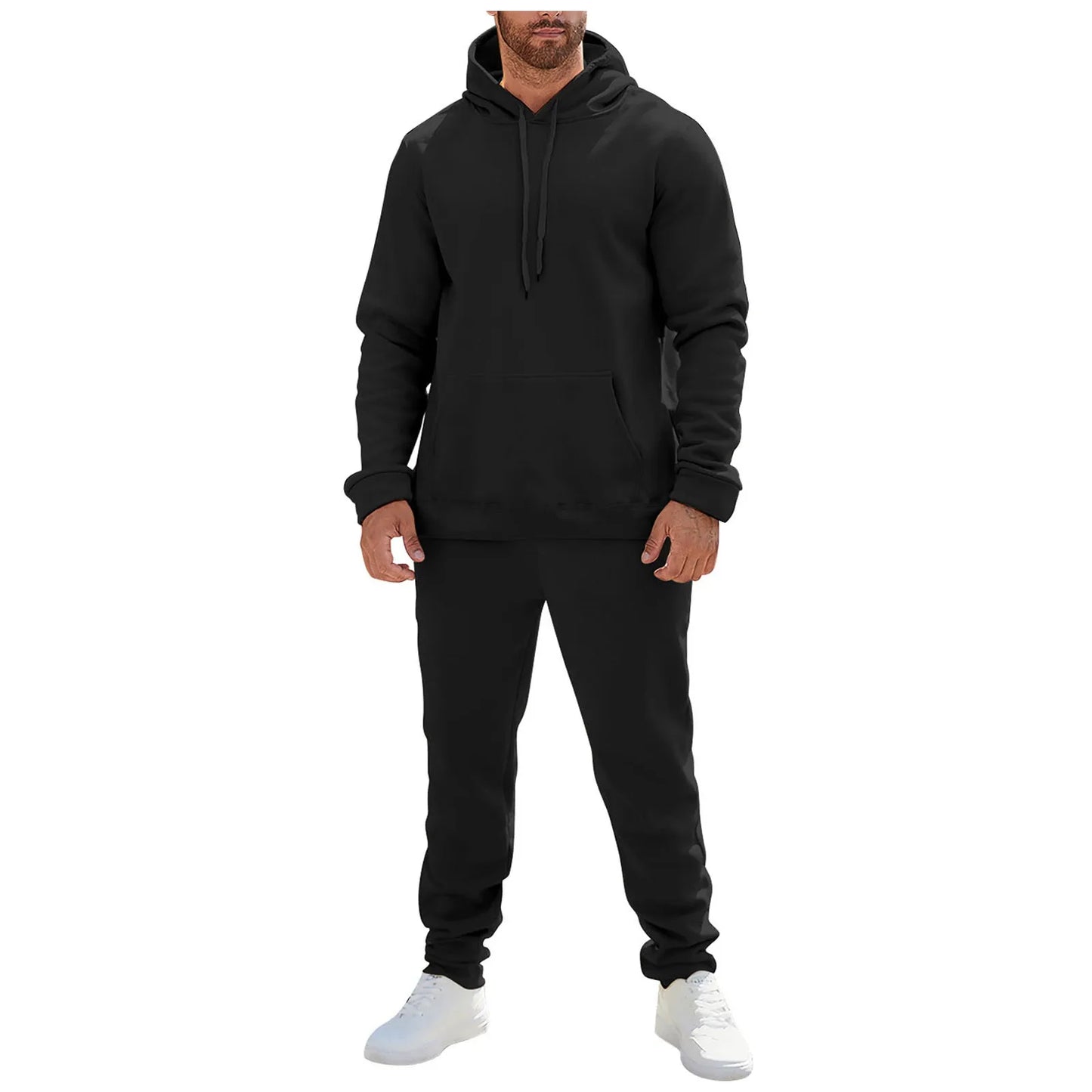 Spring Men's Tracksuit Fashion Leisure Solid Color Two Piece Sweatshirt&Sweatpants