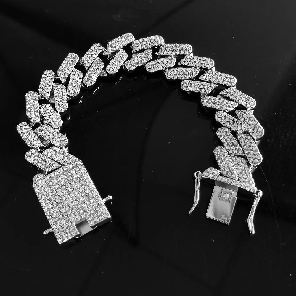 20mm Iced Out CZ Stone Men jewelry Hip Hop Micro Pave Cuban Link Chain High Quality