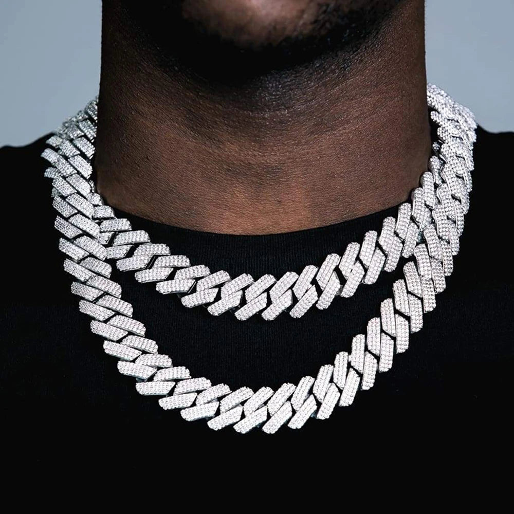 20mm Iced Out CZ Stone Men jewelry Hip Hop Micro Pave Cuban Link Chain High Quality