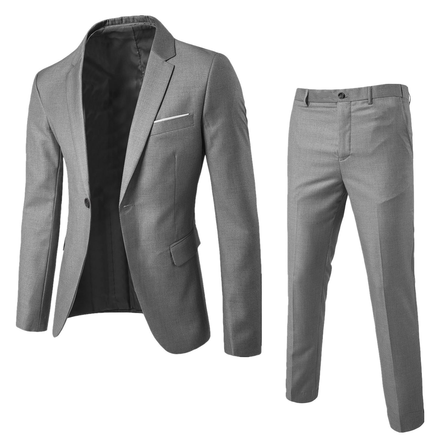 Fashion Slim Waist 2 Pieces Set Wedding Suits For Men Slim Suit Jacket Pant Vest Suit