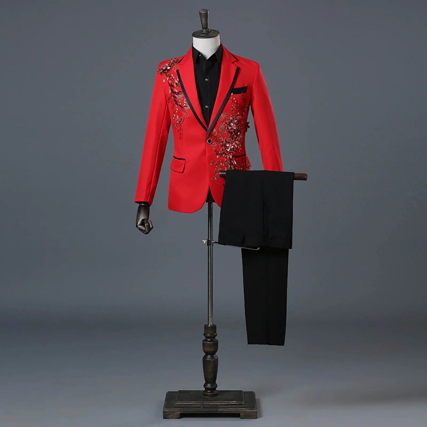 Wedding Party Host One Button Slim Gentleman Blazer Jackets+Pant Sets 2 Piece Set