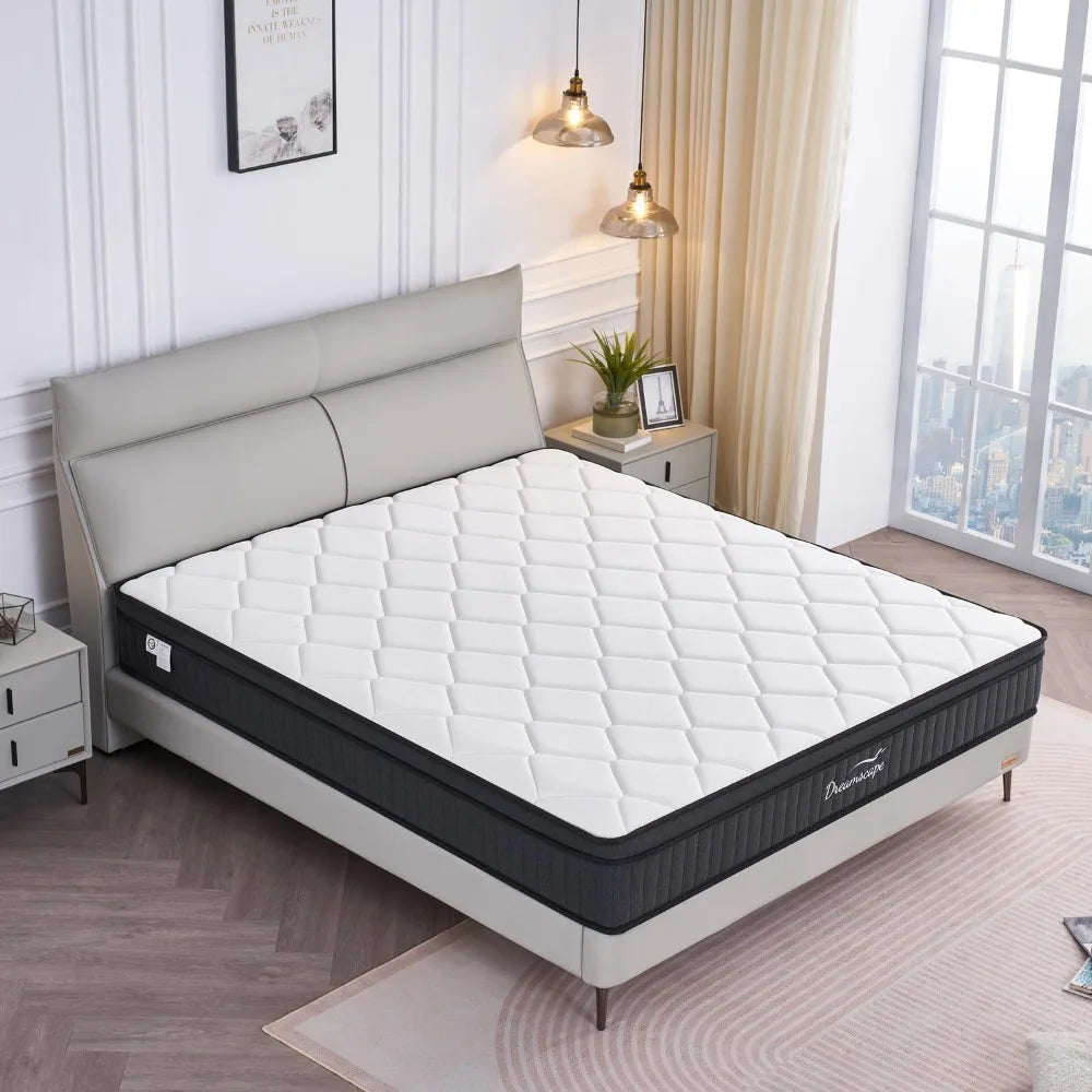 King Size Mattress 12 Inch King Mattress in a Box  Hybrid Memory Foam & Individually