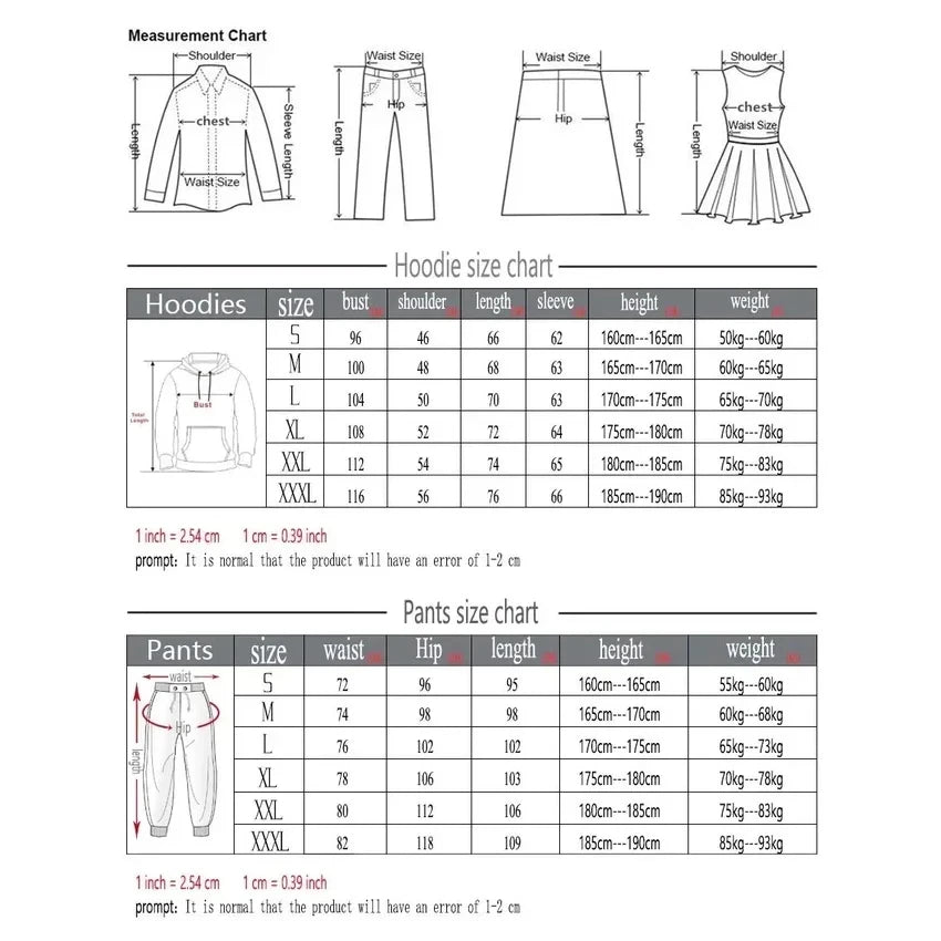 Winter Hoodie Sets Men Fashion Fleece Red Hoodies Black Brand Pants Casual Jogger