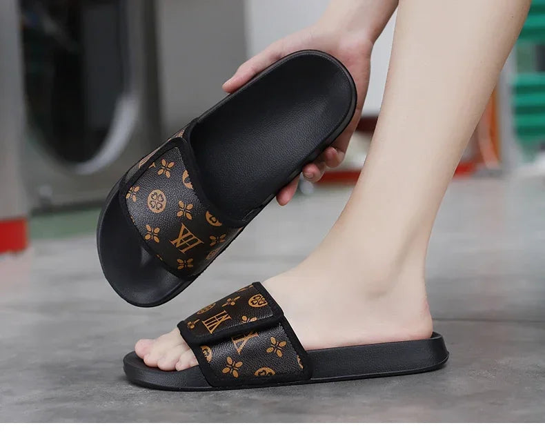 Men's Genuine Leather Sandals Comfortable Man Sandal House Slippers