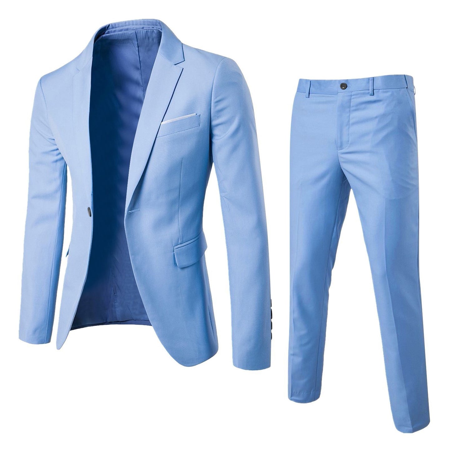 Fashion Slim Waist 2 Pieces Set Wedding Suits For Men Slim Suit Jacket Pant Vest Suit