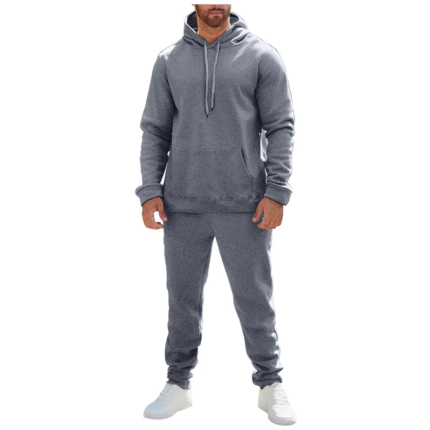 Spring Men's Tracksuit Fashion Leisure Solid Color Two Piece Sweatshirt&Sweatpants
