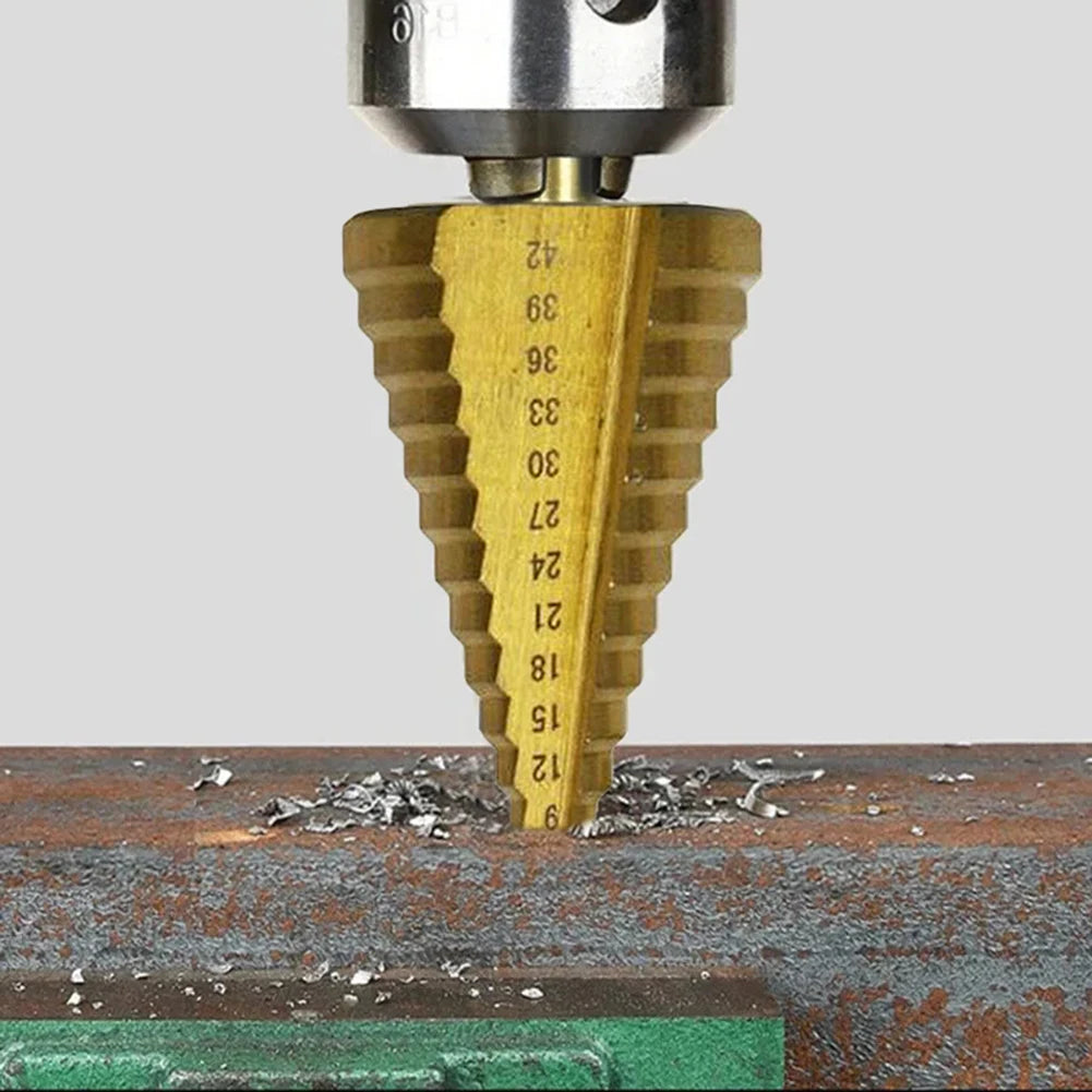1Pcs 4-42 Mm Titanium Coated Step Drill Bit HSS Wood Metal High Speed