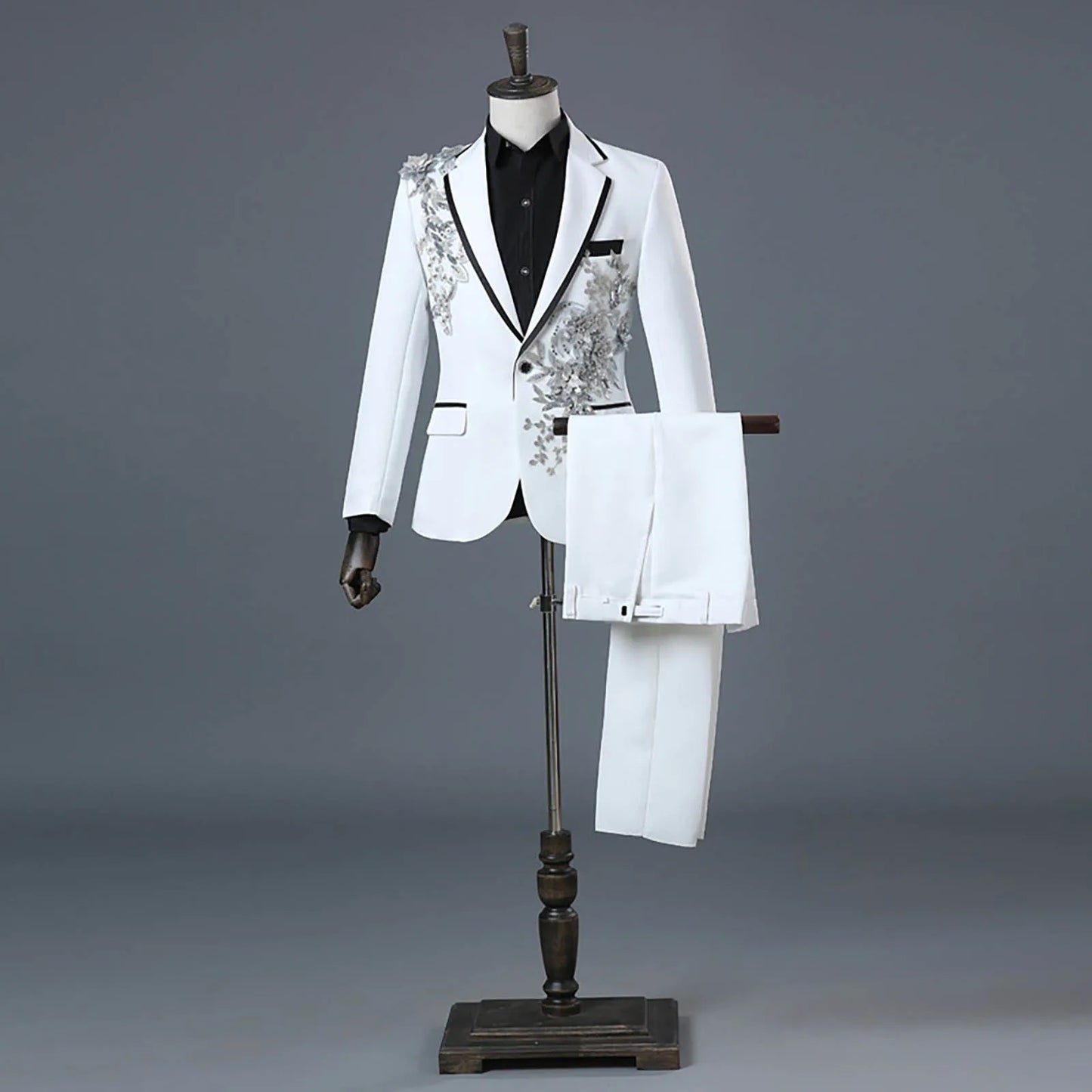 Wedding Party Host One Button Slim Gentleman Blazer Jackets+Pant Sets 2 Piece Set