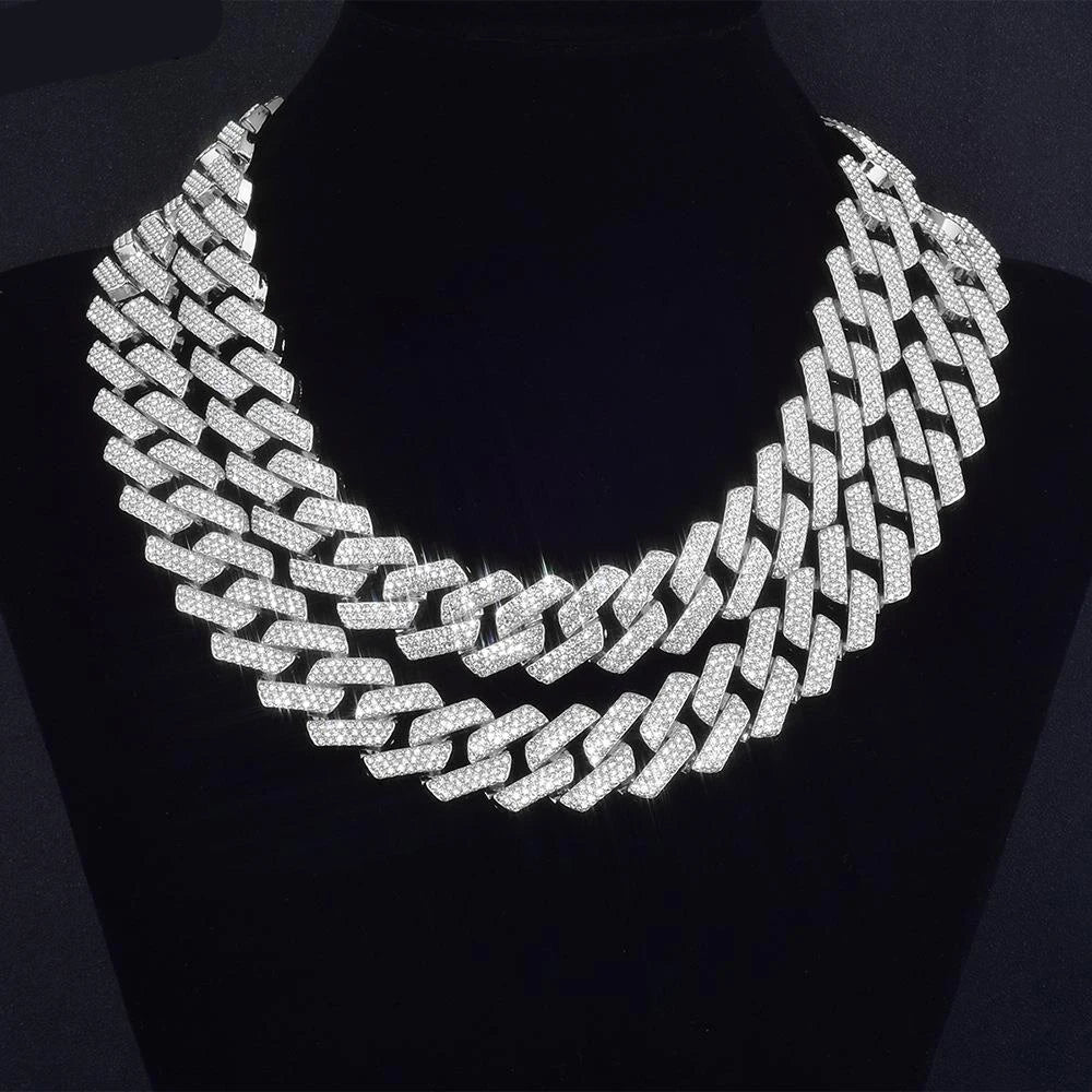 20mm Iced Out CZ Stone Men jewelry Hip Hop Micro Pave Cuban Link Chain High Quality